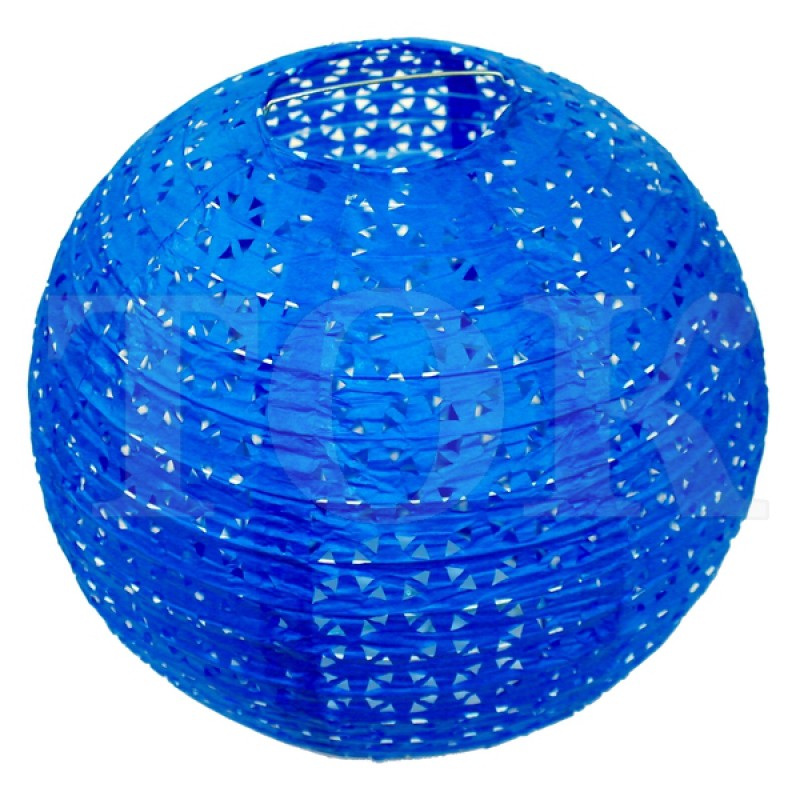 Бумажный фонарик с рисунком синий 25 см. 0924-17